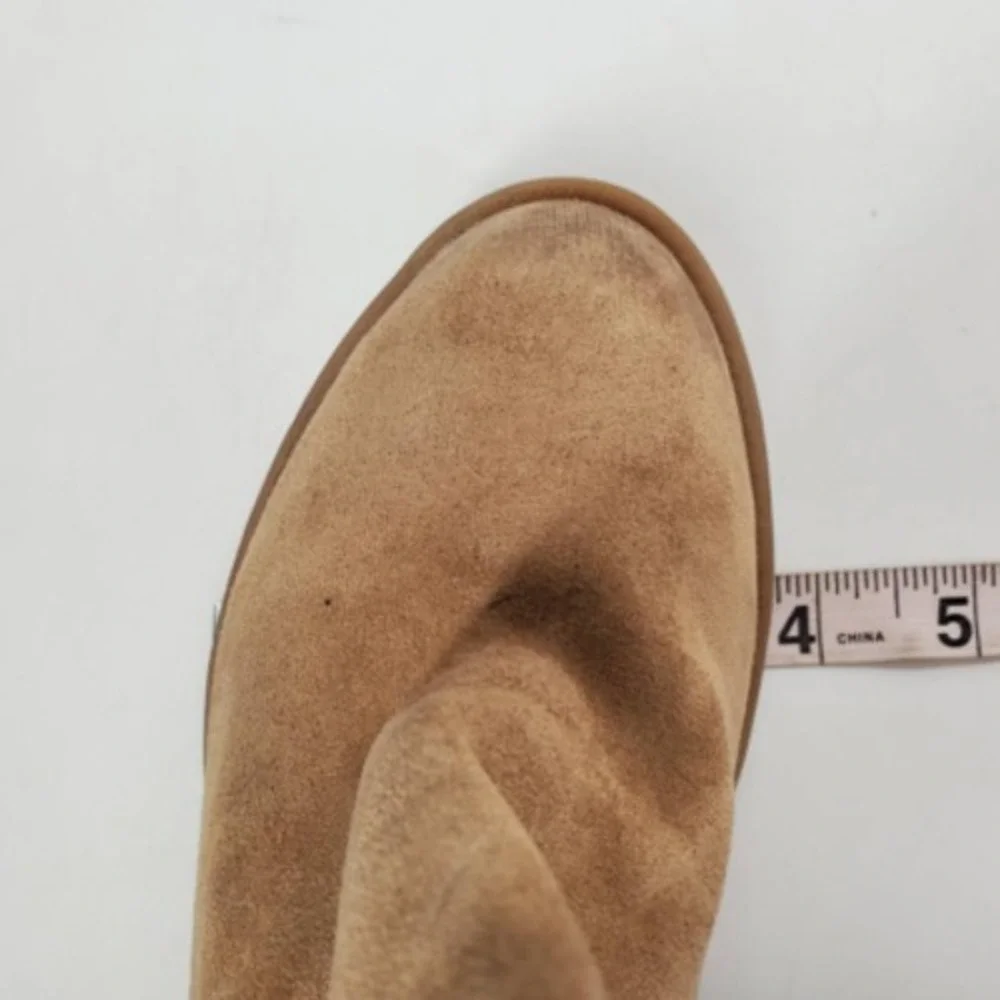 Not Rated Womens Ankle Boots Booties Brown Stacked Heels Side Zip Cutout 6.5
